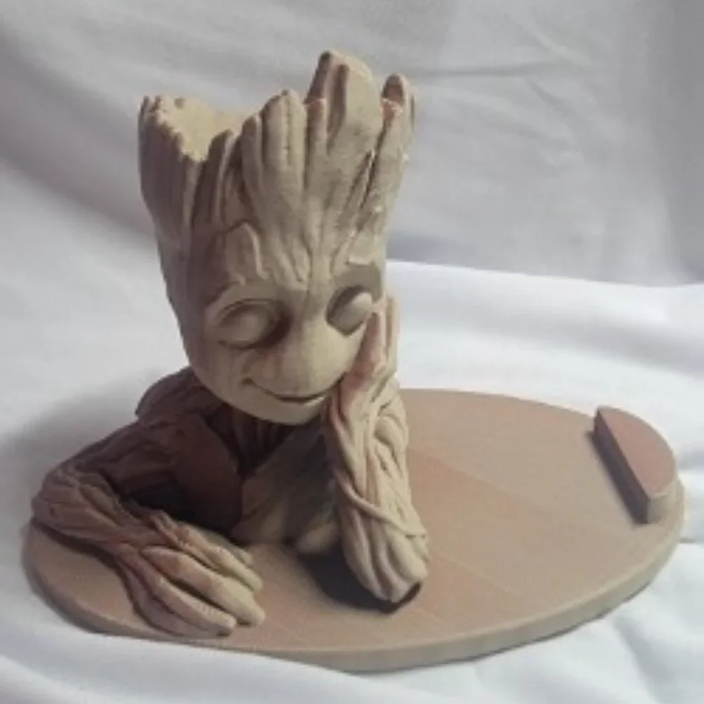 Groot Smartphone Holder w/ Storage – 3D Printed Desk Organizer
